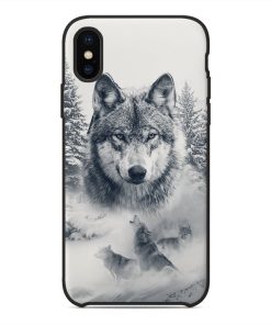 Gearhuman 3D Wolf Snow Phonecase GB11032 Glass Phone Case Iphone X