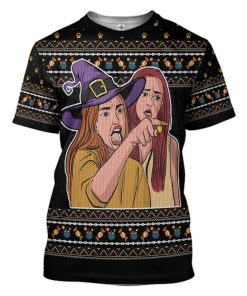 Gearhuman 3D Woman Yelling At A Cat Ugly Sweater Halloween Custom Tshirt Apparel GC14091 3D T-shirt T-Shirt S 