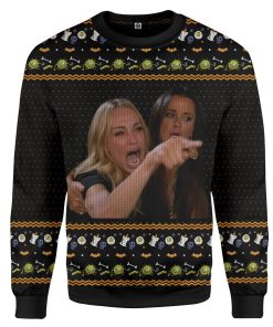 Gearhuman 3D Women Yelling At A Virus Ugly Sweater Halloween Custom Sweatshirt Apparel GV10094 Sweatshirt Sweatshirt S 