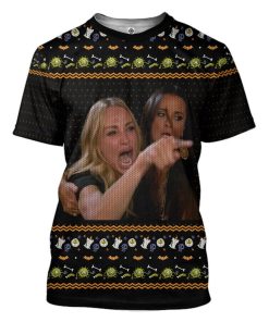 Gearhuman 3D Women Yelling At A Virus Ugly Sweater Halloween Custom Tshirt Apparel GV10094 3D T-shirt T-Shirt S 