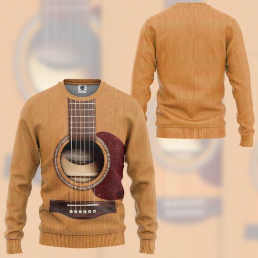 GearHuman 3D Wooden Guitar Custom Hoodies GR12011 3D Apparel