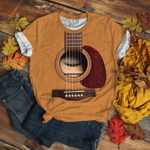 GearHuman 3D Wooden Guitar Custom Hoodies GR12011 3D Apparel