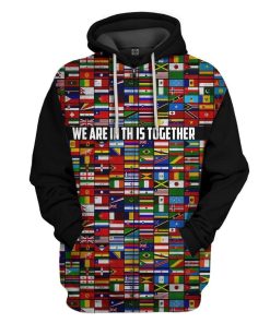 Gearhuman 3D World Flags We Are In This Together Custom Fleece Hoodie Apparel GW07046 3D Custom Fleece Hoodies Zip Hoodie S