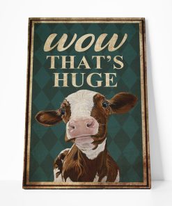Gearhuman 3D Wow Thats Huge Cow Canvas GB10033 Canvas 1 Piece Non Frame M