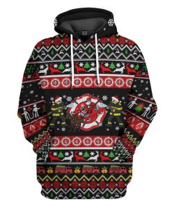 Gearhuman 3D Xmas Firefighter Ugly Christmas Sweater Custom Hoodie Apparel GV071011 3D Apparel Hoodie S 