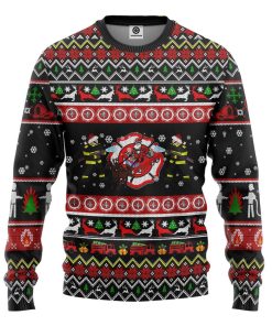 Gearhuman 3D Xmas Firefighter Ugly Christmas Sweater Custom Sweatshirt Apparel GV071011 Sweatshirt Sweatshirt S 