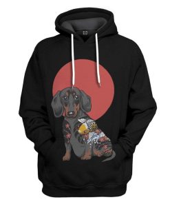 Gearhuman 3D Yakuza Dachshund Custom Hoodie Apparel GN170819 3D Custom Fleece Hoodies Hoodie S 