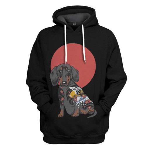 Gearhuman 3D Yakuza Dachshund Custom Hoodie Apparel GN170819 3D Custom Fleece Hoodies Hoodie S