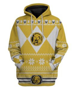 Gearhuman 3D Yellow Power Ranger Custom Tshirt Hoodie Apparel CW291010 3D Apparel Hoodie S 