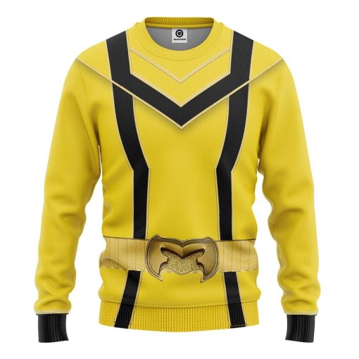 Gearhuman 3D Yellow Power Rangers Mystic Force Tshirt Hoodie Apparel GB130112 3D Apparel Long Sleeve S