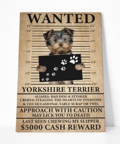 Gearhuman 3D Yorkshire Terrier Wanted Canvas GK260120 Canvas 1 Piece Non Frame M