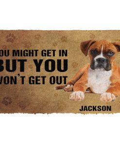 Gearhuman 3D You Might Get In Boxer Dog Custom Name Doormat GV22015 Doormat Doormat S(15,8''x23,6'')