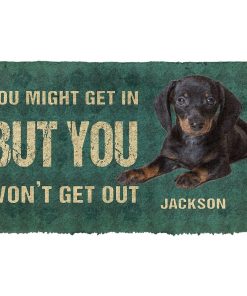 Gearhuman 3D You Might Get In But You Wont Get Out Dachshunds Dog Doormat GV29015 Doormat Doormat S(15,8''x23,6'')