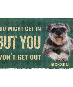 Gearhuman 3D You Might Get In But You Wont Get Out Miniature Schnauzers Dog Doormat GV280128 Doormat Doormat S(15,8''x23,6'')