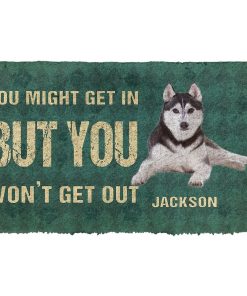 Gearhuman 3D You Might Get In But You Wont Get Out Siberian Huskies Dog Doormat GV29011 Doormat Doormat S(15,8''x23,6'')
