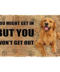 Gearhuman 3D You Might Get In Golden Retriever Custom Doormat GB20014 Doormat Doormat S(15,8''x23,6'') 