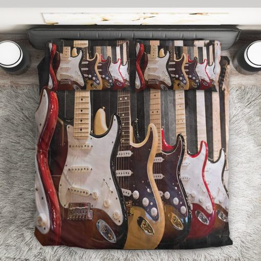 Gearhumans GearHuman Eight Guitars Bass Custom Bedding 4 GearHuman Eight Guitars Bass Custom Bedding GR13014 Bedding Set