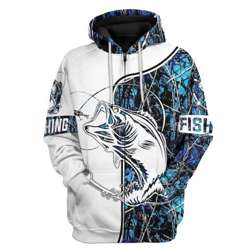Gearhuman Navy Fishing Couple Tshirt Hoodie Apparel GB08014 3D Apparel Zip Hoodie S