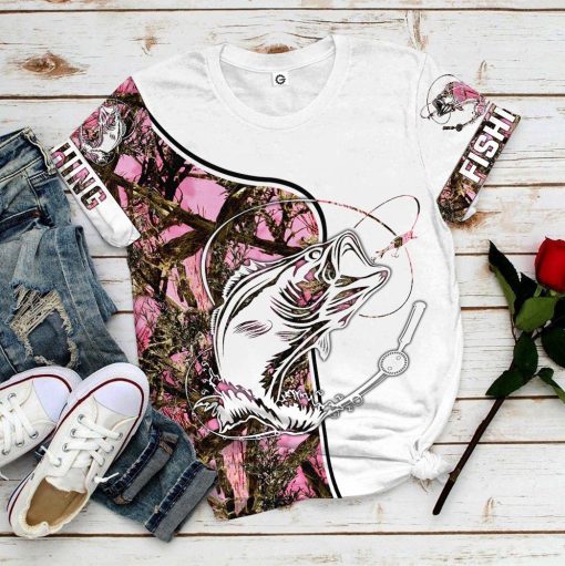 Gearhuman Pink Fishing Couple Tshirt Hoodie Apparel GB08015 3D Apparel