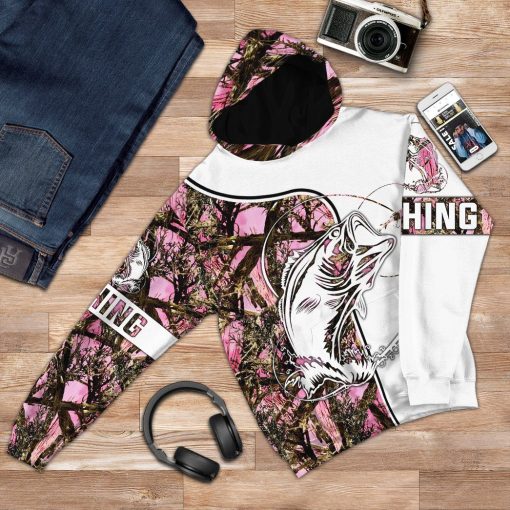 Gearhuman Pink Fishing Couple Tshirt Hoodie Apparel GB08015 3D Apparel