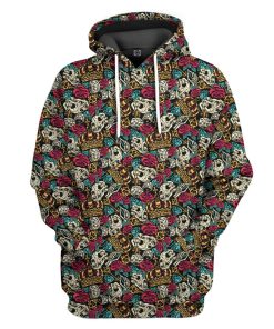 Gearhuman Skull Vintage Tattoo Hoodie Apparel GQ23092 3D Apparel Hoodie S 