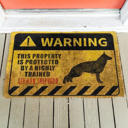 Gearhuman This Property Is Protected By A Highly Trained German Shepherd Doormat ZK0306211 Doormat