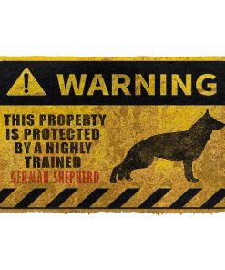 Gearhuman This Property Is Protected By A Highly Trained German Shepherd Doormat ZK0306211 Doormat Doormat S(15,8inchx23,6inch) 