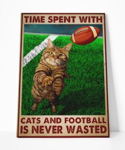 Gearhuman Time Spent With Cats And Football Custom Canvas GB29014 Canvas 1 Piece Non Frame M