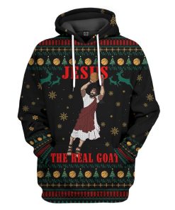 Gearhuman Ugly NBA JESUS THE REAL GOAT Slam Dunk Custom Hoodie Apparel GN2610201 3D Apparel Hoodie S 