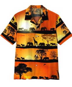 Gearhuman Wild Animals In Sunset Hawaii Shirt ZK30062110 Short Sleeve Shirt 