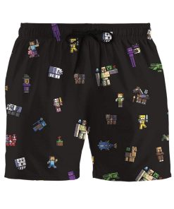 Gearhumans 2D Minecraft Characters Custom Beach Shorts GS100613 Men Shorts Men Shorts S 
