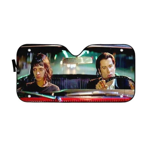 Gearhumans 3D A Date With Vincent Vega Pulp Fiction Custom Auto Car SunShade 1 gearhumans 3D A Date With Vincent Vega Pulp Fiction Custom Auto Car SunShade GN300717 Auto Sunshade 57''x27.5''