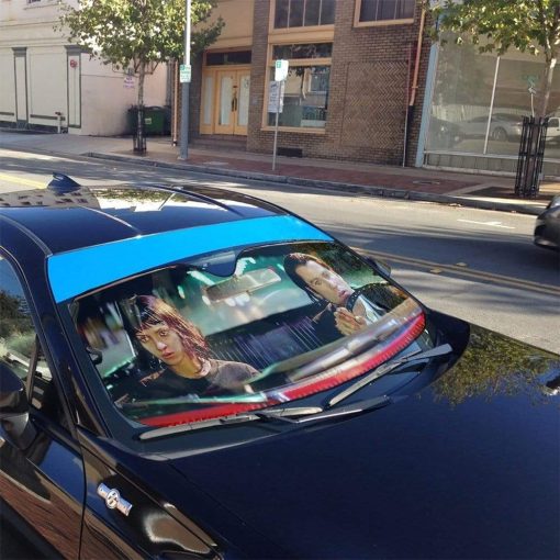 Gearhumans 3D A Date With Vincent Vega Pulp Fiction Custom Auto Car SunShade 5 gearhumans 3D A Date With Vincent Vega Pulp Fiction Custom Auto Car SunShade GN300717 Auto Sunshade