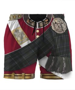 Gearhumans 3D A Scottish Uniform Of A Lieutenant Custom Beach Shorts Swim Trunks GV100719 Men Shorts Men Shorts S