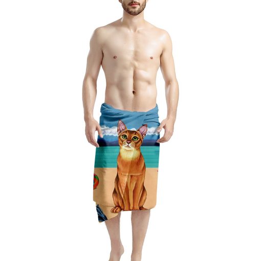 Gearhumans 3D Abyssinian Cat Custom Beach Towel 5 Gearhumans 3D Abyssinian Cat Custom Beach Towel GW1105215 Towel