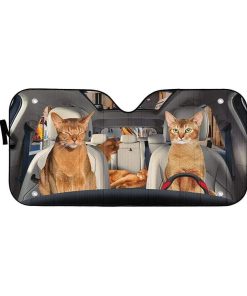gearhumans 3D Abyssinian Cat Custom Car Auto Sunshade GL06082 Auto Sunshade 57''x27.5'' 