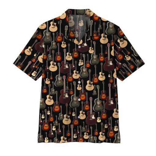 Gearhumans 3D Acoustic Guitar Hawaii Shirt ZZ1805211 Hawai Shirt Short Sleeve Shirt S