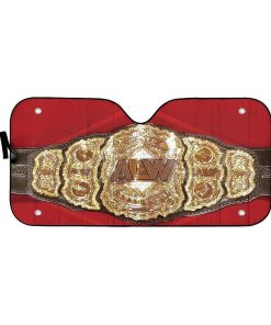 Gearhumans 3D AEW World Heavyweight Championship Belt Custom Auto Car Sunshade GO06052114 Auto Sunshade 57''x27.5'' 