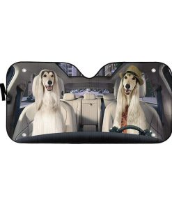 gearhumans 3D Afghan Hound Dog Custom Car Auto Sunshade GW270720 Auto Sunshade 57''x27.5'' 