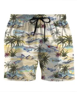 Gearhumans 3D Aircraft Beach Shorts ZG-BS070820010 Men Shorts Beach Shorts / S