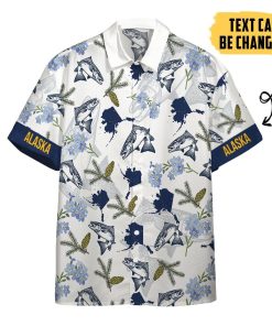 Gearhumans 3D Alaska Proud Custom Text Short Sleeve Shirts GS2605217 Hawai Shirt Short Sleeve Shirt S