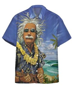 Gearhumans 3D Albert Einstein Chilling On The Beach Custom Hawaii Shirt GO30062113 Hawai Shirt Hawai Shirt S 