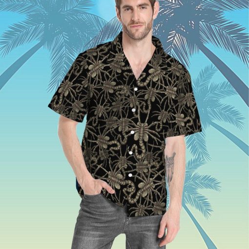 Gearhumans 3D Alien Face Hugger Hawaii Shirt ZB180312 Hawai Shirt
