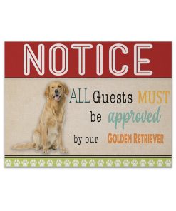 Gearhumans 3D All Guests Must Be Approved By Our Golden Retriever Custom Canvas GW15041 Canvas 1 Piece Non Frame M