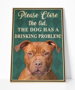 Gearhumans 3D America Pitbull Please Close The Lid Custom Canvas GW05056 Canvas 1 Piece Non Frame M