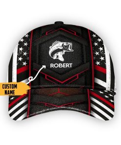 Gearhumans 3D American Bass Fishing Custom Name Classic Cap GW050422 Cap Cap