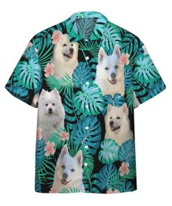 Gearhumans 3D American Eskimo Dog Summer Custom Short Sleeve Shirt GW1905215 Hawai Shirt Short Sleeve Shirt S 