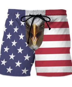 Gearhumans 3D American Flag Beach Shorts Swim Trunks GV03061 Men Shorts Men Shorts S 
