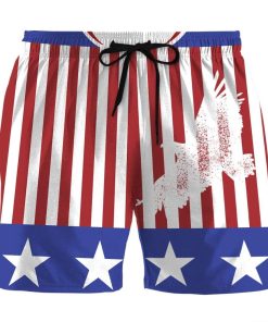 Gearhumans 3D American Flag Boxing Custom Beach Shorts Swim Trunks GW27055 Men Shorts Men Shorts S 