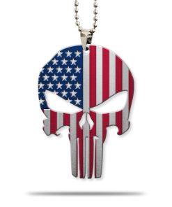 Gearhumans 3D American Flag Skull Custom Car Hanging GW1706213 Car Hanging Car Hanging/1 Pack 